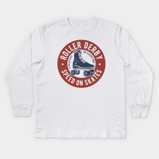 Roller Derby Speed On Skates Kids Long Sleeve T-Shirt